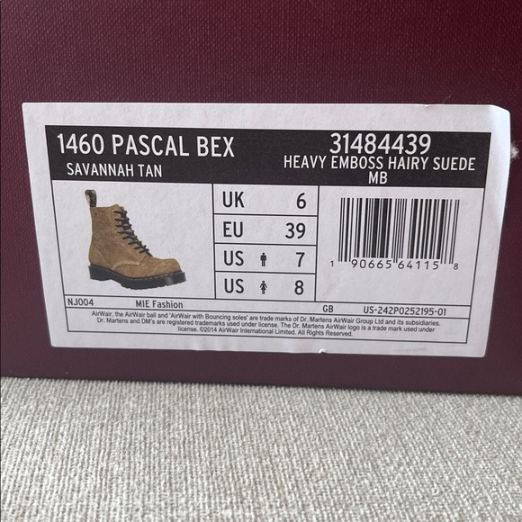 Dr. Martens Brown Fuzzy 1460 Lace-Up Boots with Yellow Stitching - Picture 2 of 9